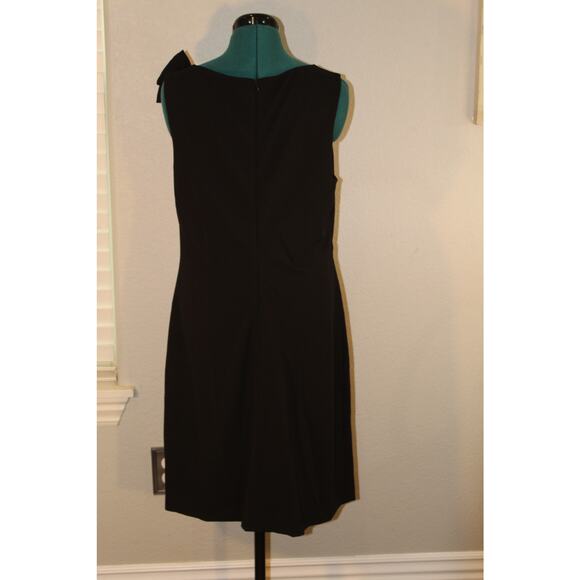 Betsey Johnson Black Scuba Crepe Midi Dress with Shoulder Bow Size 14 - Picture 4 of 5